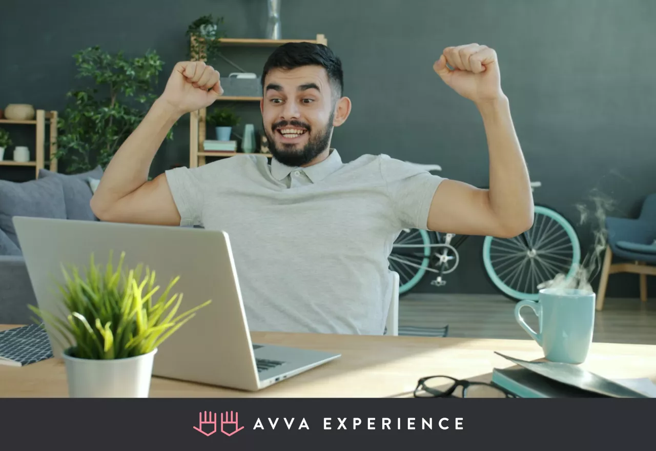 Man enjoying an interactive digital show