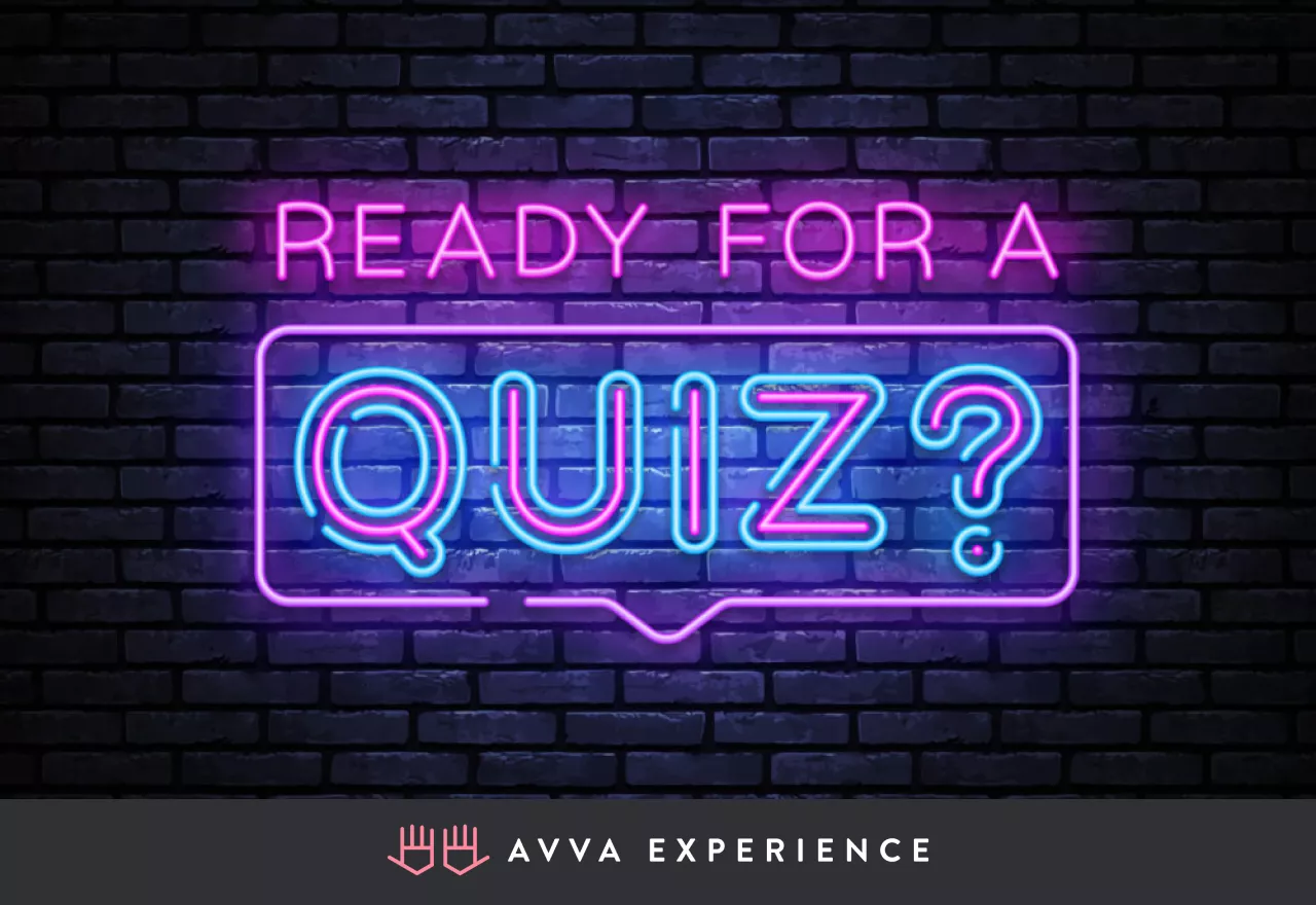 Bright neon sign with the text Ready for a Quiz