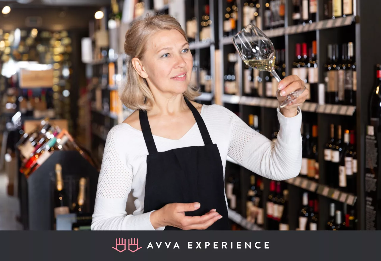 Female sommelier guiding a virtual wine tasting experience for Women's History Month events