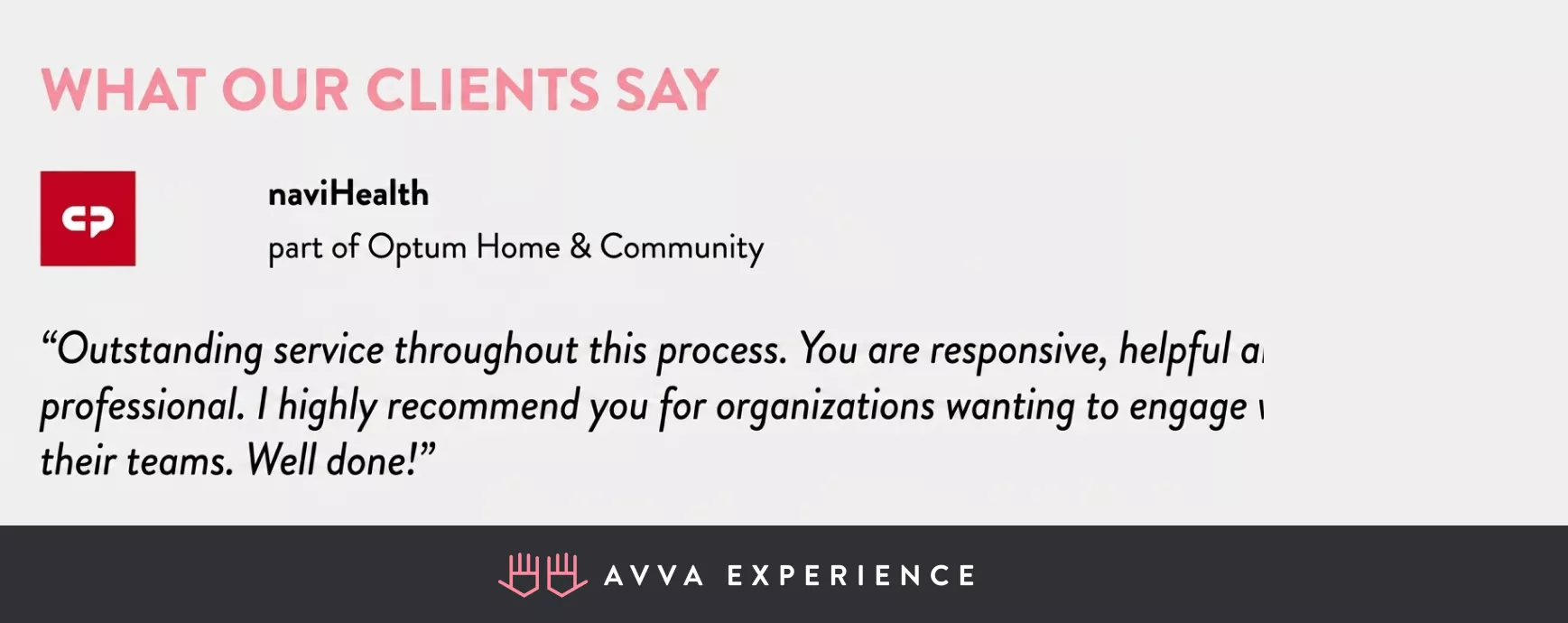 client feedback on Avva’s activities
