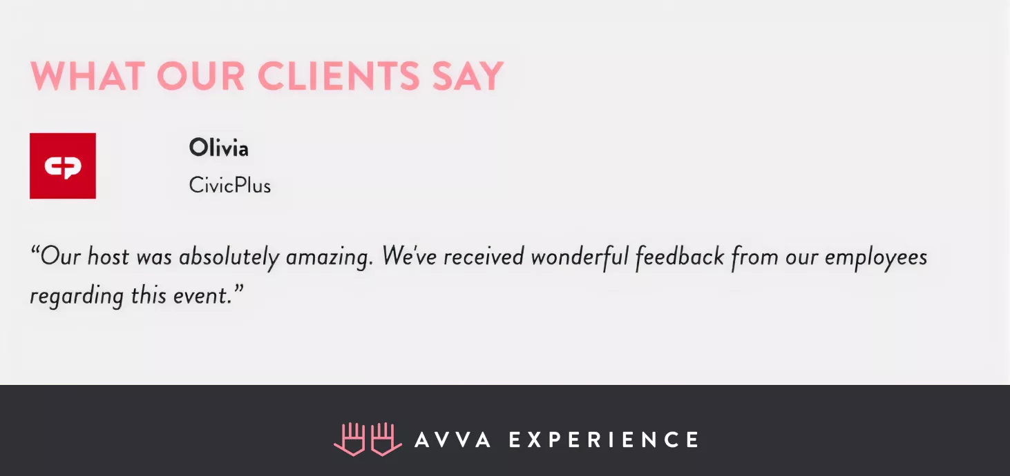 client feedback on Avva’s activities