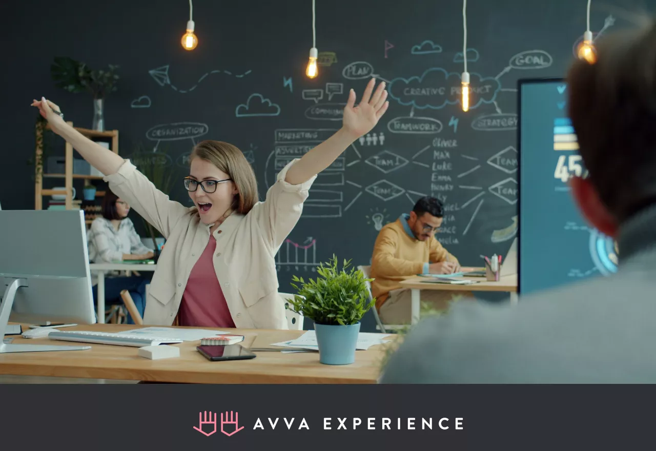 Positive office team atmosphere
