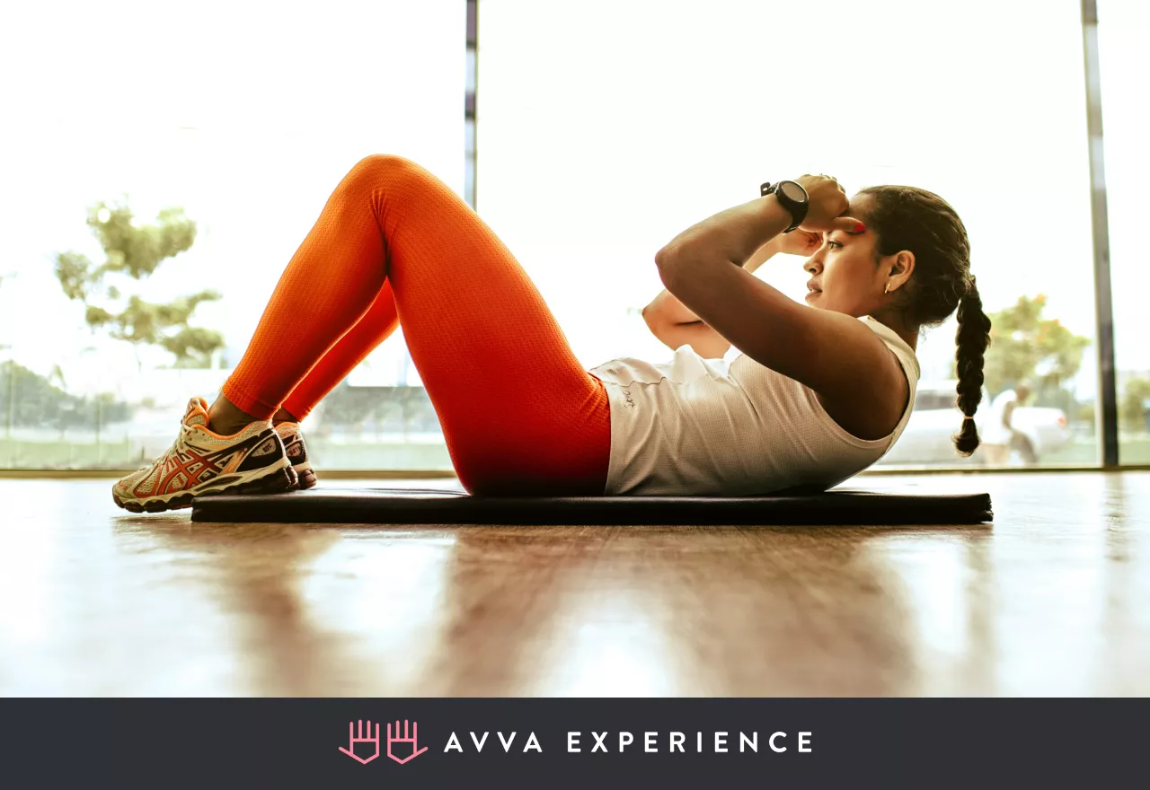girl doing a stretching exercise
