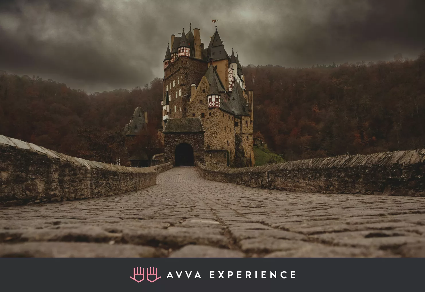 A haunted castle in the fog