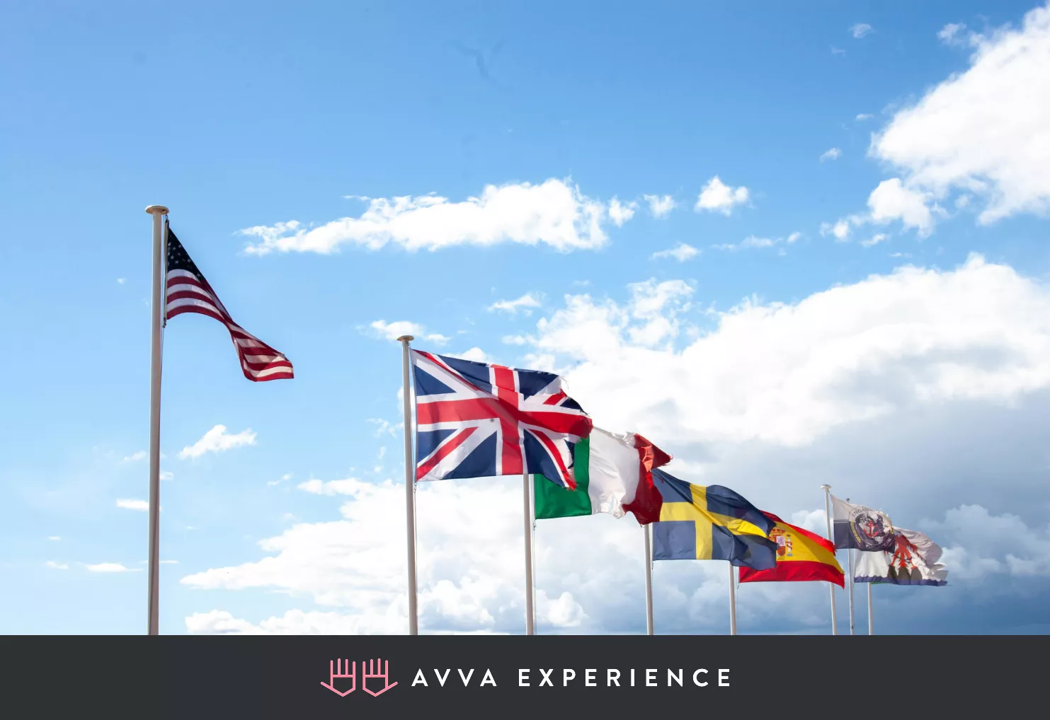 Flags symbolizing global teamwork