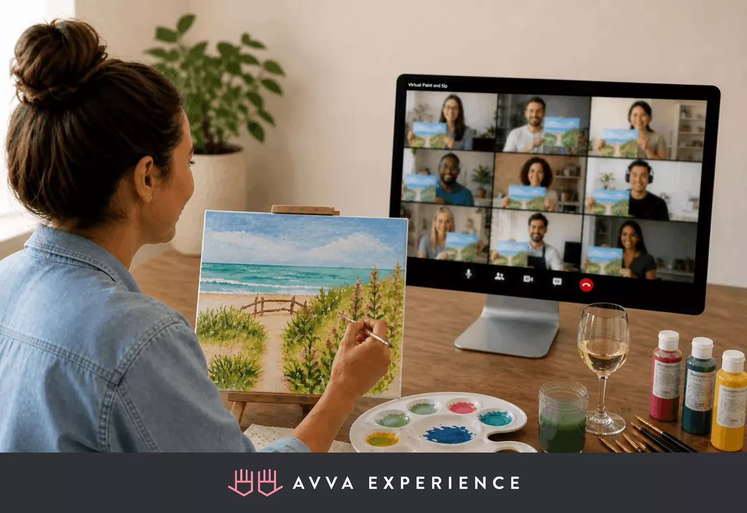 virtual paint and sip party