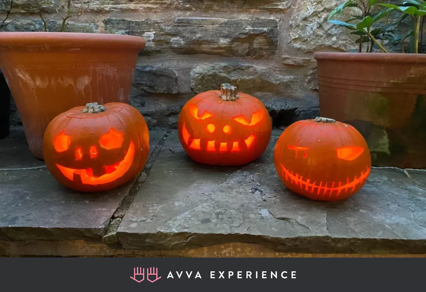 Glowing Halloween pumpkins