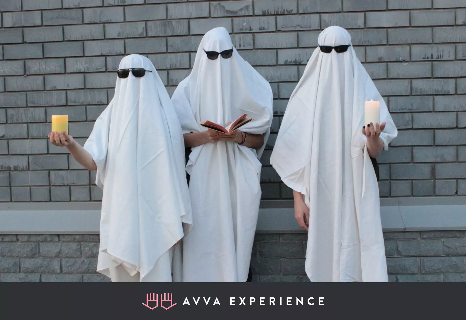 Teams dressed as ghosts